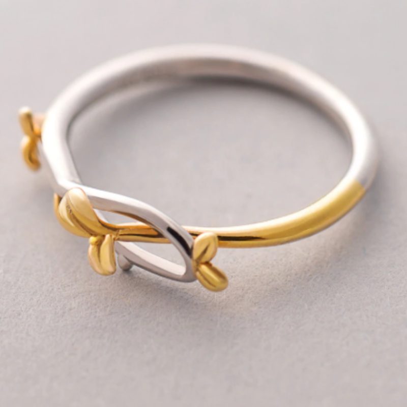 Gold Leaf Bud Ring Thaya Jewels