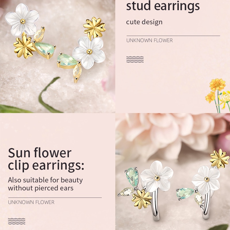 Sun Flower Clip Earrings H972c0d2359a9424185da7b77d8793946K