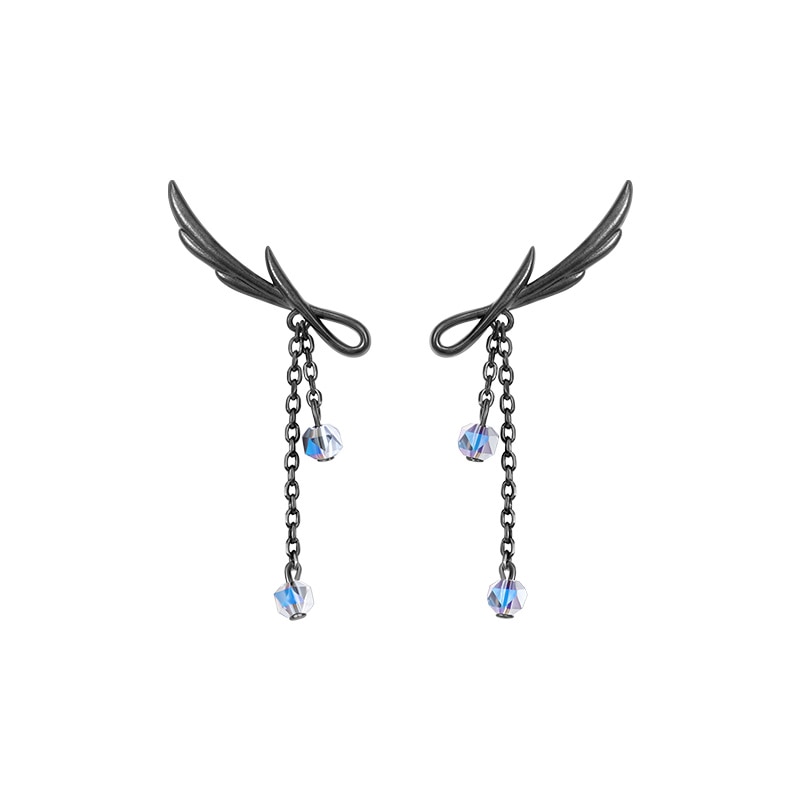 Twilight Black Feather Stud Earrings H10093bb812a54e2a820ac06bbf2f7ee3m