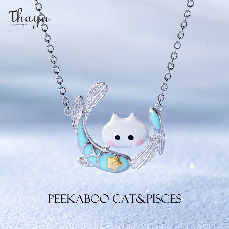 Pisces Peekaboo Cat Constellation Necklace Hf8798a9f88644412b355af943d84dfe5i