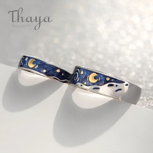 Van Gogh's Enamel Couple Rings