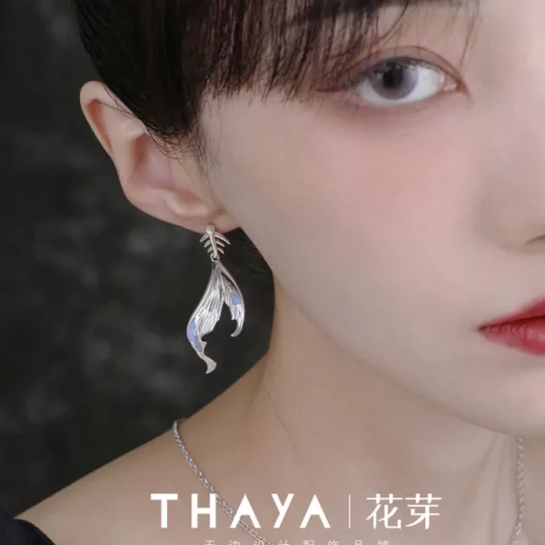 S925 Sterling Silver Fish Bone Earrings