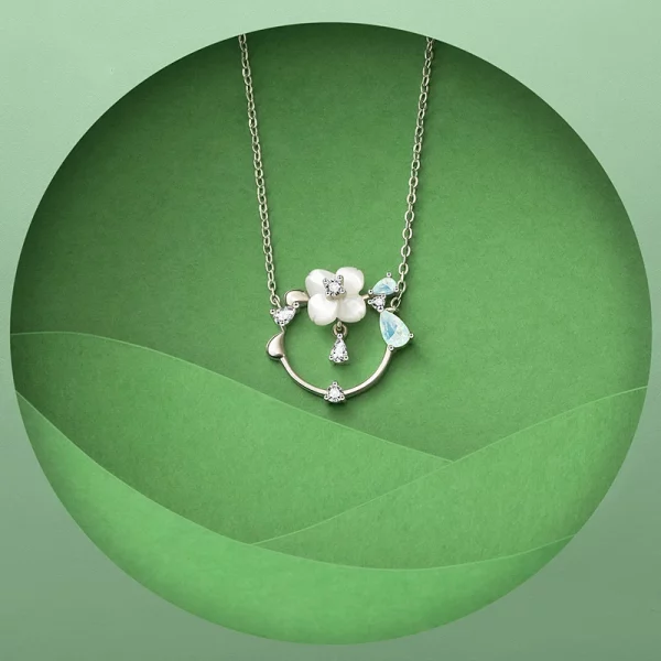 Shell and Crystal Pendant
