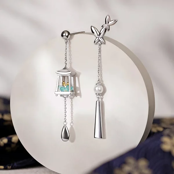 Green Crystal Lantern Earrings