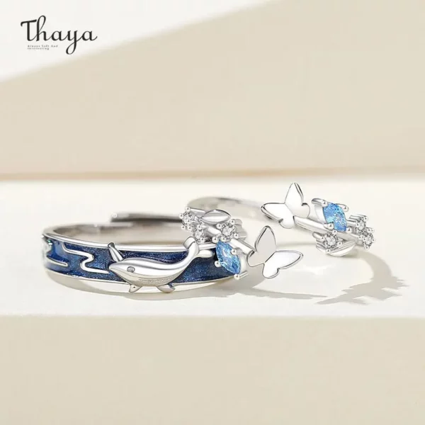 Whale & Butterfly Ring
