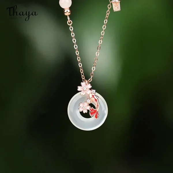 Peach Blossom Koi Necklace