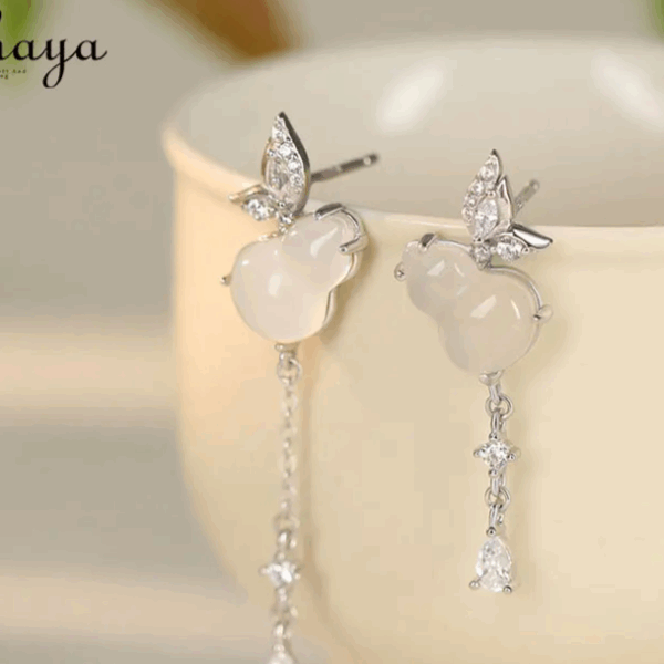 14K Gold Plated Romantic Chalcedony Earrings