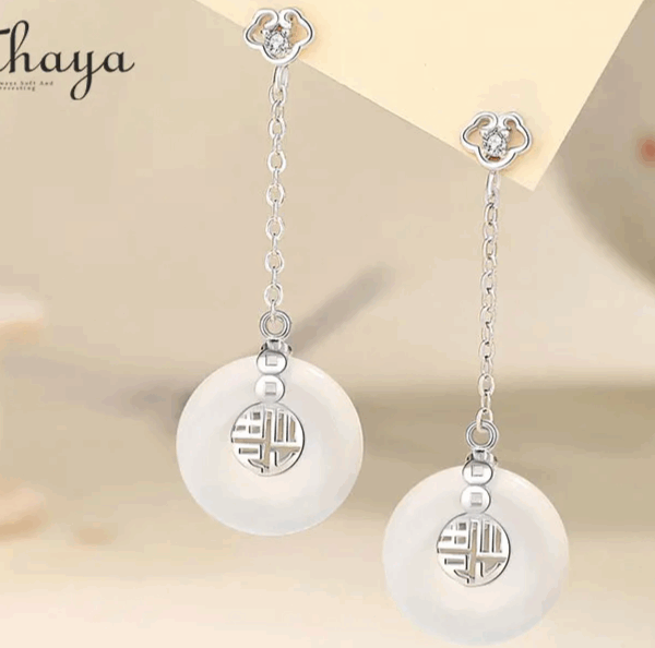 Elegant Chalcedony Silver Earrings