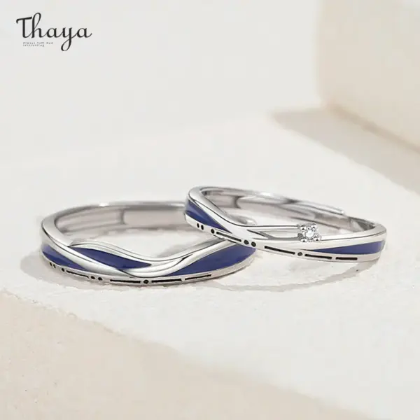 Adjustable Sterling Silver Couple Rings