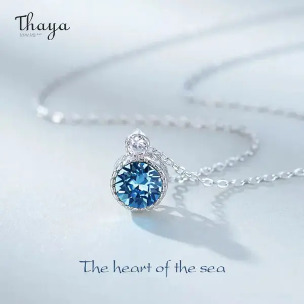 Crystal Sterling Silver Pendant Necklace