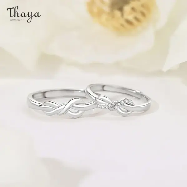Sterling Silver Eternity Couple Rings