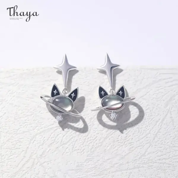 Cosmic Cat Planet Earrings