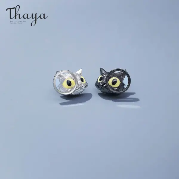 Curious Cat Stud Earrings